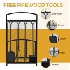 Syemin Firewood Racks and Carriers Wood Shed Firewood Storage Rack Log Holder Storage Shed with Rubberized Edge, Gray, 57.1"*16.9"*57.1" - 2 of 4