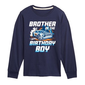 Boys' - Hot Wheels - Brother Of Birthday Boy Long Sleeve Graphic T-Shirt - 1 of 3