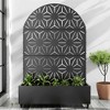 Lirago 6 ft. H x 4 ft. W Metal Planter Box privacy screen Garden Bed with Trellis and Wheels - Black - 2 of 4