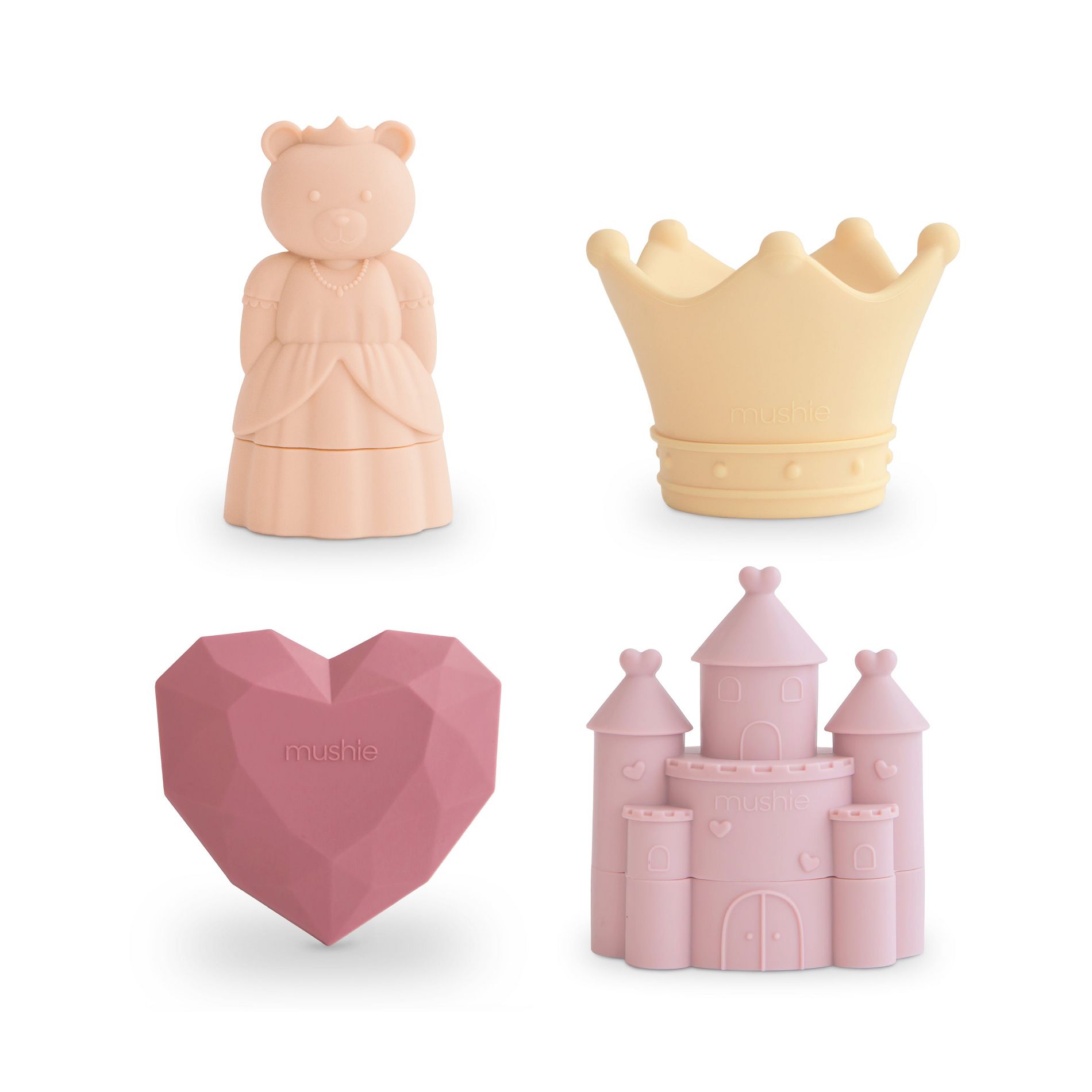 Mushie Princess Mold Free Bath Play Set - 4 Pack