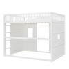 House Loft Bed Frame for Kids, WoodLoft Bed with Windows and Guardrail, Playhouse Bed for Boys & Girls - 4 of 4