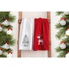 American Soft Linen Christmas Towels Bathroom Set, 2 Packed Embroidered Decorative 100% Cotton Hand Towels, Dish Towels for Decor Xmas - 4 of 4