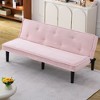 NicBex Convertible Folding Tufted Loveseat Sofa with Adjustable Backrest,Corduroy Armless Recliner Sofa Chair for Living Room,Bedroom - 2 of 4