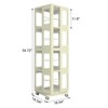 TOAOTBNBO 4 Tier All-Steel Rotating Bookshelf with Adjustable Shelf, Spinning Bookcase with 360° Wheels Revolving Shelves for Apartment, Yellow - 2 of 4