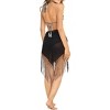 LA LEELA Short Sarong Swim Cover Up Women's Beachwear Summer Beach Wraps Skirt Swimwear Coverups Bikini Cover-ups One Size Short Black Solid - 2 of 4