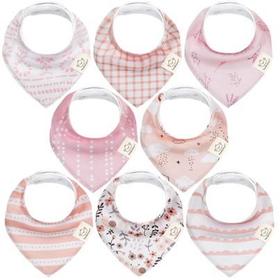 8pk Organic Baby Bandana Bibs, Baby Drool Bibs for Baby Boy, Girl, Baby Bibs for Infant, Newborn