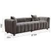 Modern 3-Seater Modular Sofa, Space-Saving Sofa for Living Room, Upholstered Couch with Metal Legs and Velvet Cover Pillows-Coolbibila - 4 of 4