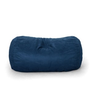 Kumasinova 6.5 Ft Cylindrical Suede Bean Bag Chair with Removable Covers for Reading,Living Room and Bedroom,Blue - 1 of 4