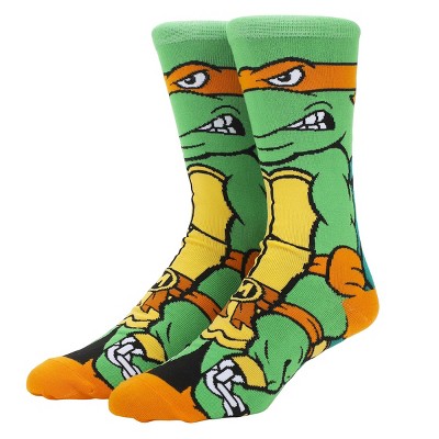 Teenage Mutant Ninja Turtles Michelangelo Animigos Men's Crew Socks ...