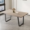 NicBex 47.2"/62.9"Modern Rectangle Dining Table for 4-6 Seaters,Kitchen Table with MDF Tabletop and Metal Legs for Kitchen,Brown/Walnut/Gray - 4 of 4