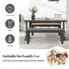 KTMBDW 3-Piece Dining Set for 4 People, Retro Rectangular Table and 2 Wood Benches for Dining Room and Kitchen - 4 of 4