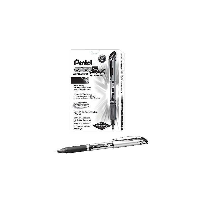 Pentel EnerGel Gel Pens Medium Point Black Ink 12/Pack (BL57-A) 616274, 1 of 4