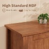 TackView TV Stand for up to 65, Farmhouse Media Console with V-Shaped Pattern Drawer, Open Compartment and 2 Cabinets,Brown - 3 of 4