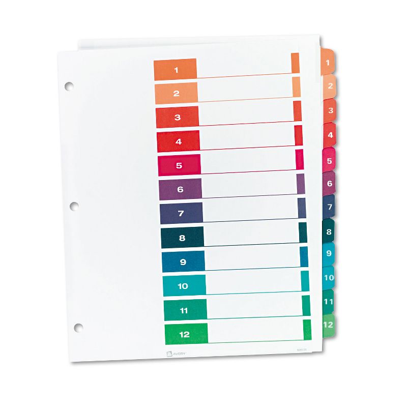 Avery Ready Index Customizable Table of Contents Multicolor Dividers 12-Tab Letter 11141, 2 of 6