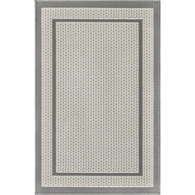 Gray Synthetic Flat Woven Reversible Outdoor Rug 2'2" x 3'1"