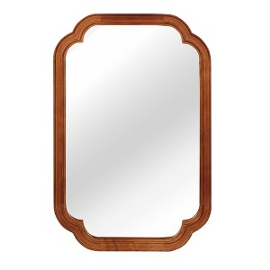 ChicFurnit Decorative Wall Mirror Rounded Corner Solid Wood Frame for Bedroom Bathroom Living Room, Brown, 38.7"*26.8"*1.7" - 1 of 4