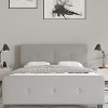 Merrick Lane Platform Bed Contemporary Tufted Upholstered Platform Bed with Footboard - 2 of 4