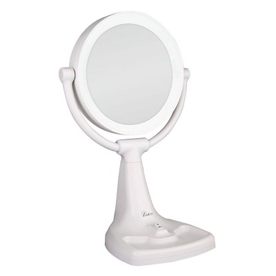 White Dual Magnification Lighted Vanity Mirror
