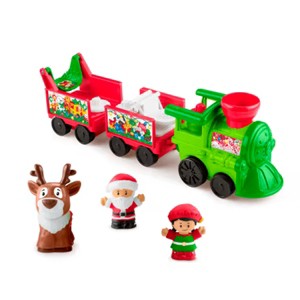 Fisher-Price Little People Toddler Toy Musical Christmas Train with Santa Elf & Reindeer Figures for Pretend Play Kids Ages 1+ Years - 1 of 3