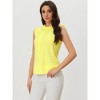 INSPIRE CHIC Women's Ruffled Curved Hem Business Office Vintage Sleeveless Blouse - 2 of 4