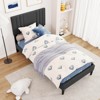 Safstar Twin Size Bed Frame with Vertical Channel Tufted Headboard & Wooden Slats - 4 of 4