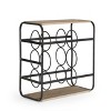 Rauser Modern Industrial 6 Bottle Tabletop Wine Rack Natural/Black - Christopher Knight Home - 3 of 4