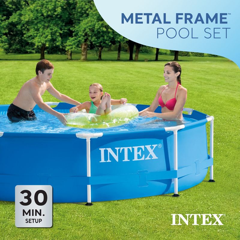 Intex 28201EH 10' x 30" Metal Frame Round Above Ground Swimming Pool, 4 of 9