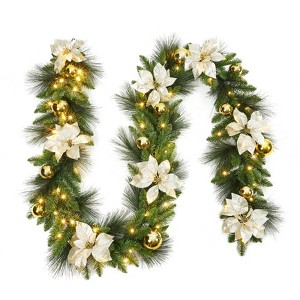 Christmas Garland with Ornaments -  Holiday Decor for Indoor/Outdoor Xmas Display - 1 of 4