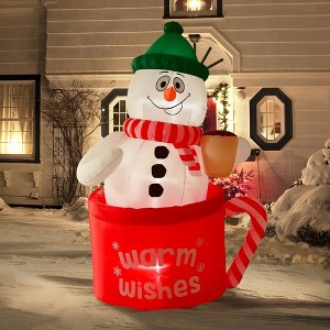 Nifti Nest Inflatable Christmas Decor - Snowman in a Mug - 1 of 4