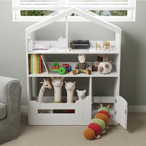 Kids Bookshelf with Light, Dollhouse Bookcase with Motion Sensor - 1 of 4