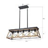 VYNXARIA 32" Black and White Industrial 5-Light Pendant Chandelier,Modern Metal Cage Design (No Bulbs) - 4 of 4