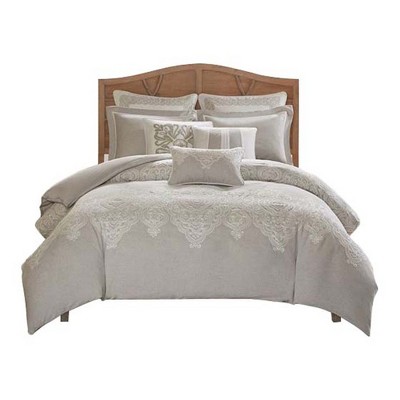 King White Microfiber Comforter Set with Decorative Pillows