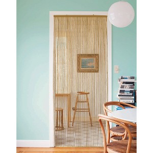 Evideco French Home Goods Bamboo Beaded Door Curtain 65 Strings 79" W x 36" W 1 Panel - 1 of 4