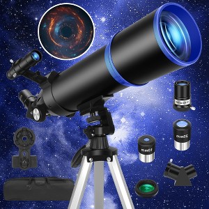 UBSSO Professional 80mm Diameter 600mm Telescope for Adults,Astronomical Observation with Tripod, Phone Bag,Best Christmas & Birthday Gift,Black - 1 of 4