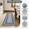 Washable Area Rug, Vintage Accent Rug, Braided Print Carpet, Low Pile Non-Shedding Kitchen Rugs with Non Slip Backing, Foldable Rug - 3 of 4