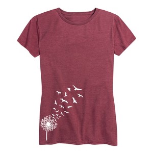 Women's - Instant Message - Dandelion Birds Short Sleeve Graphic T-Shirt - 1 of 4