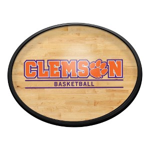 College Basketball Hardwood Design Oval Slimline Lighted Wall Sign - 1 of 4