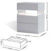 INFURNIC Nightstands Modern 3 Drawer Nightstand with Acrylic Board and Multi-Color Lighting for Bedroom Living Room, White, 14.57"*19.67"*22.44" - 4 of 4