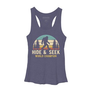Women's Design By Humans Bigfoot - Hide And Seek World Champion By clickbong Racerback Tank Top - 1 of 2