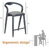 Bar Stools Set of 2, Outdoor Aluminum Frame Patio Bar Chairs for Indoor or Outdoor Use - 3 of 4