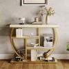 Entryway Table with Storage, Industrial 4-Tier Narrow Console Table Behind Couch with Half-Circle Base & Storage Shelves for Living Room, Hallway - 3 of 4