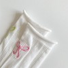 Alilang Adorable Women's Bow-Embroidered Ribbed Ankle Socks 5Pk - 4 of 4