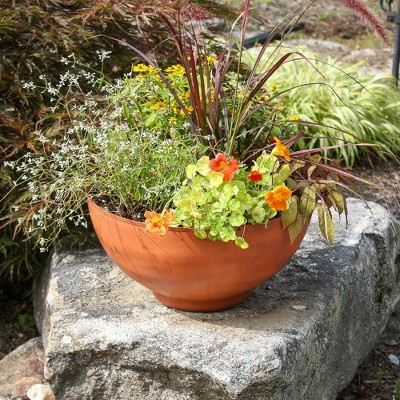 Burnt Sienna Galvanized Steel 12" Bowl Planter