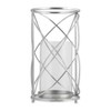 Sagebrook Home Decorative Hurricane Pillar Candle Holder, Removable Glass Hurricane, Home or Wedding Decor, Metal, Silver, 7 L x 7 W x 13 H Inches - 3 of 4