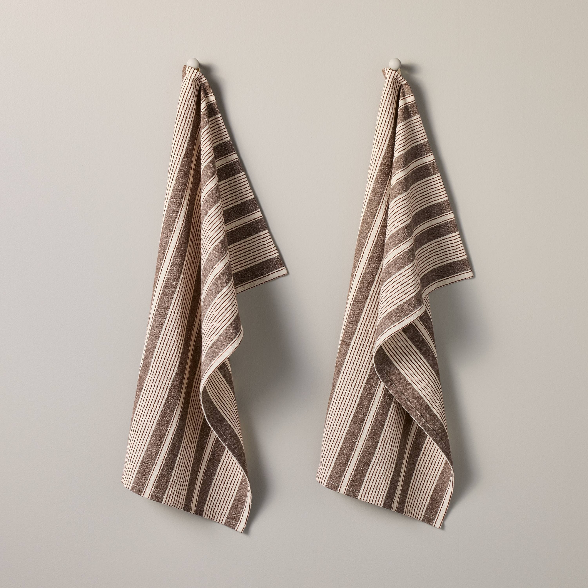 Set of 2 Kitchen Towel Toffee Striped - Hearth & Hand™ with Magnolia