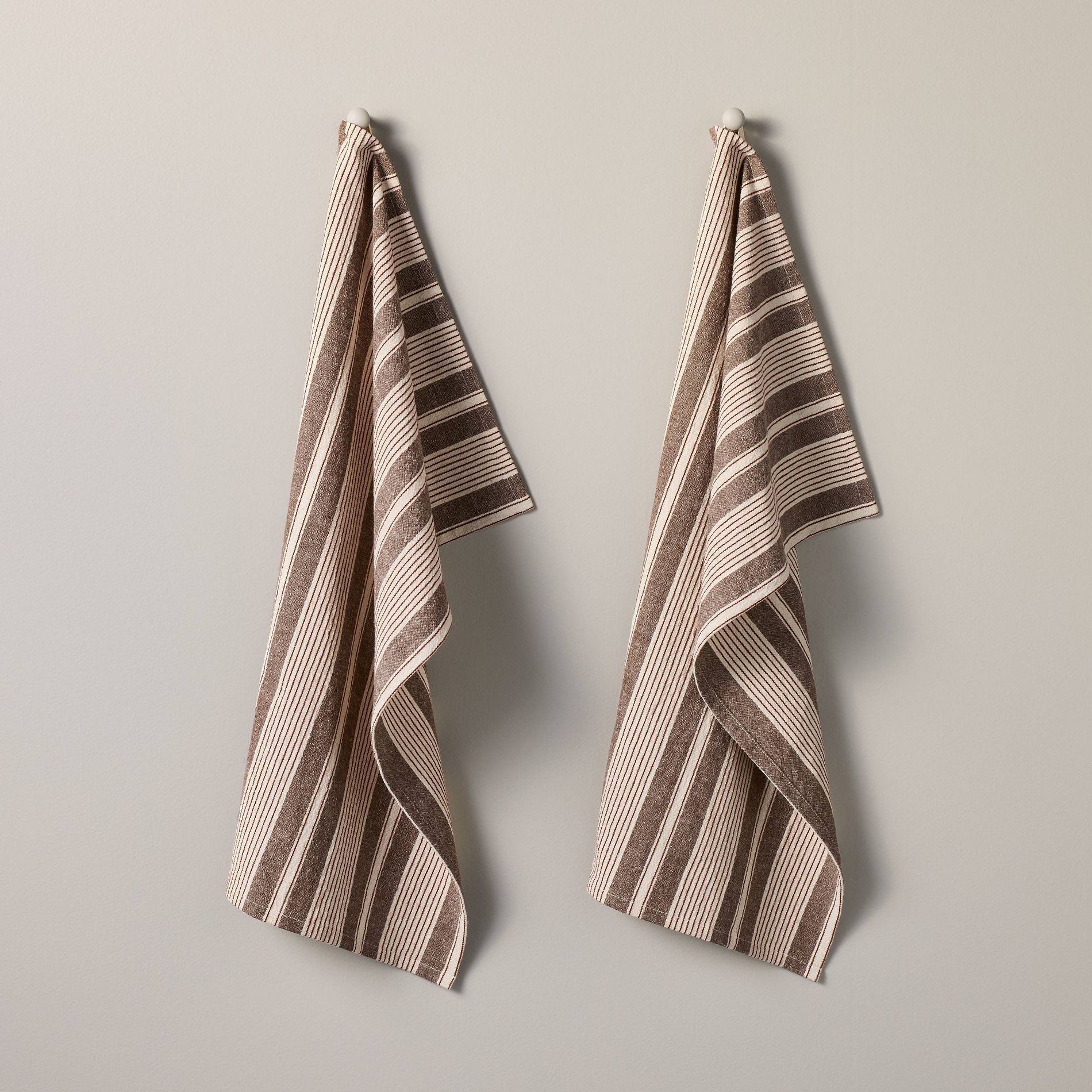Set of 2 Kitchen Towel Toffee Striped - Hearth & Hand™ with Magnolia
