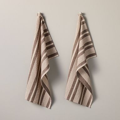 Set of 2 Kitchen Towel Toffee Striped - Hearth & Hand™ with Magnolia