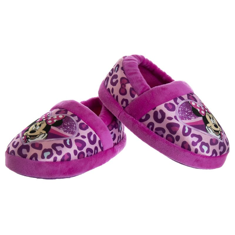 Josmo Kids Girl's Minnie Mouse Slippers - Plush Lightweight Warm Comfort Soft Aline House Slippers - Hot Pink Purple (sizes 5-12 toddler-little kid), 3 of 9