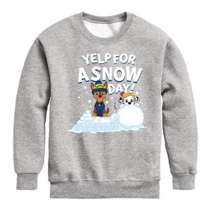 Boys' - Paw Patrol - Yelp For Snow Day Graphic Long Sleeve Fleece Sweatshirt - 1 of 4