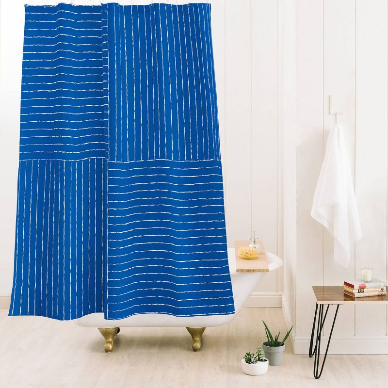 Deny Designs Summer Sun Home Art Lines Sapphire Shower Curtain, 3 of 5
